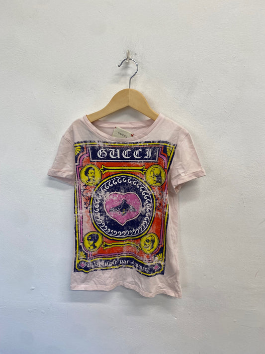 Stunning girls Gucci T-Shirt Age 10 Pink printed BB001