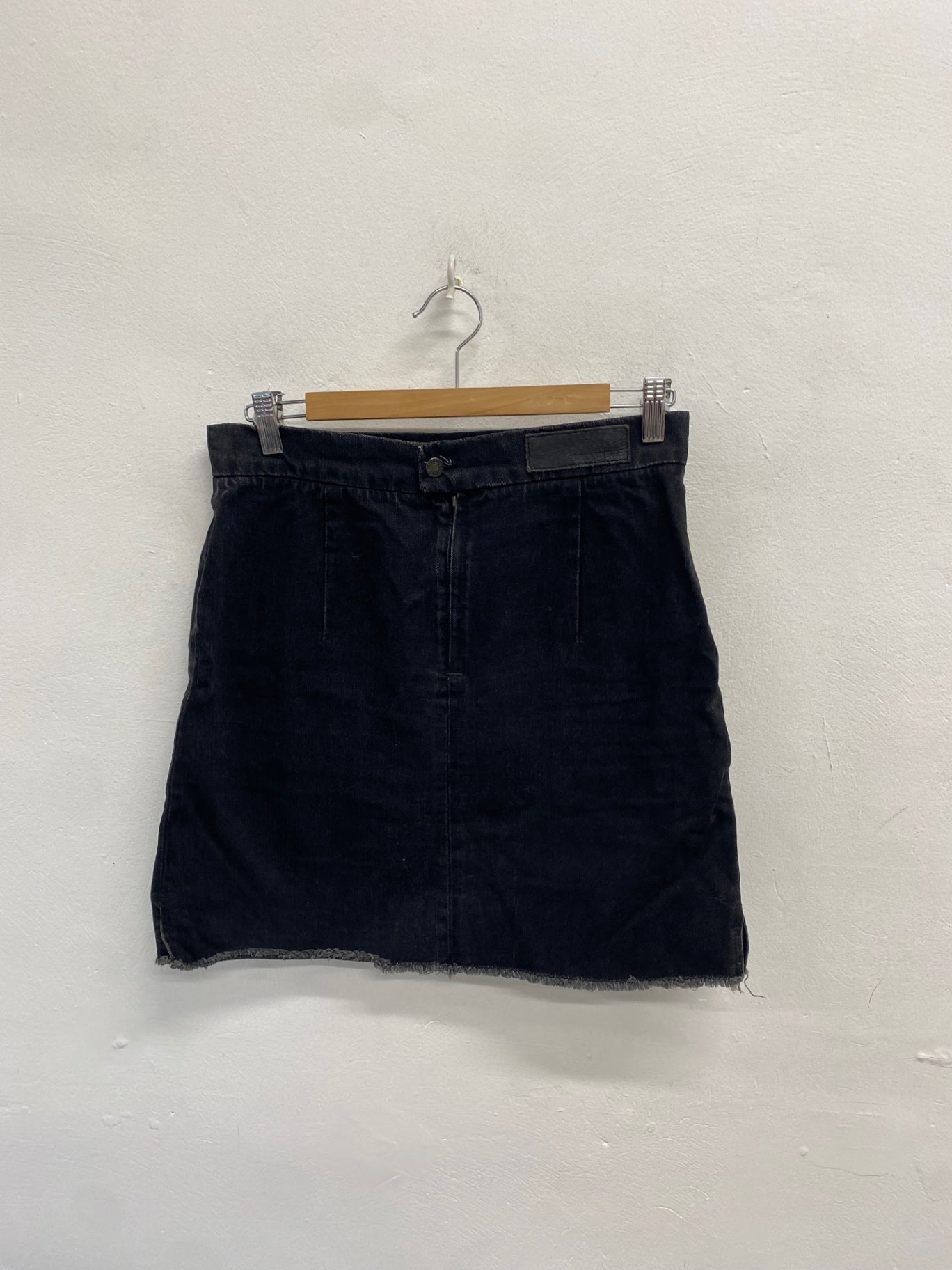 Stunning Zadig & Voltaire Mini Skirt Uk 10 Black denim y2k SD553