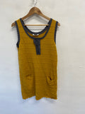Stunning See by Chloe Knitted wool Dress UK 10/12 Mustard yellow grey SD553