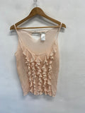 Stunning ChloÃƒÆ’Ã‚Â© Cami top linen ruffle UK 10/12 Rose Pink SD553