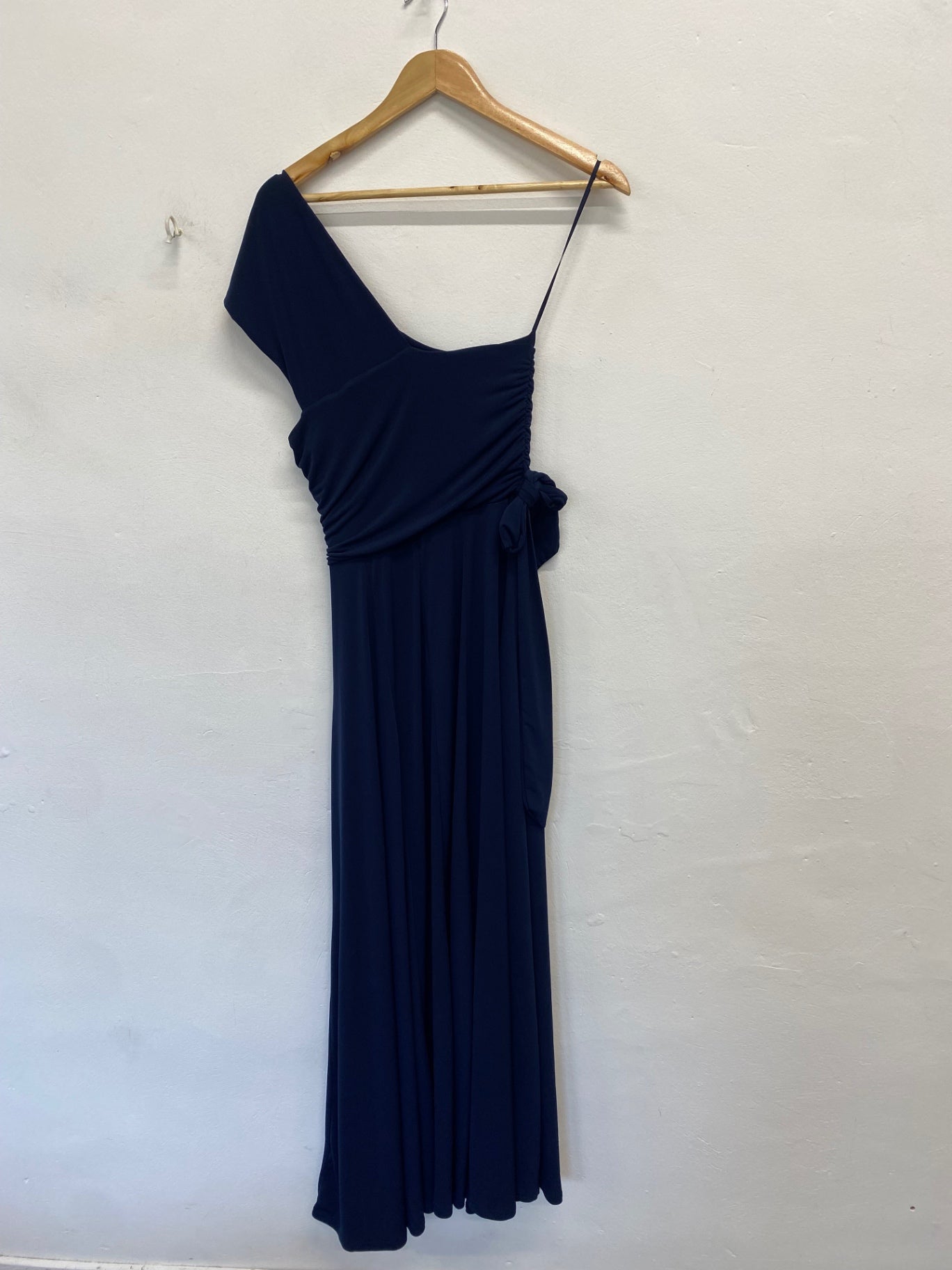 Stunning Jolie moi one shoulder Midi Dress UK 12 Navy blue SD553