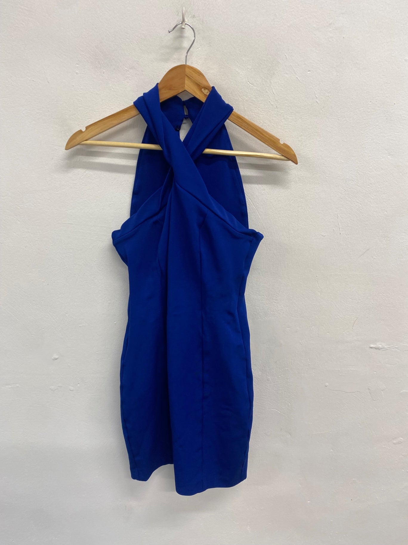 Stunning Reiss Zaria cross strap Mini dress Uk 8 Blue SD553