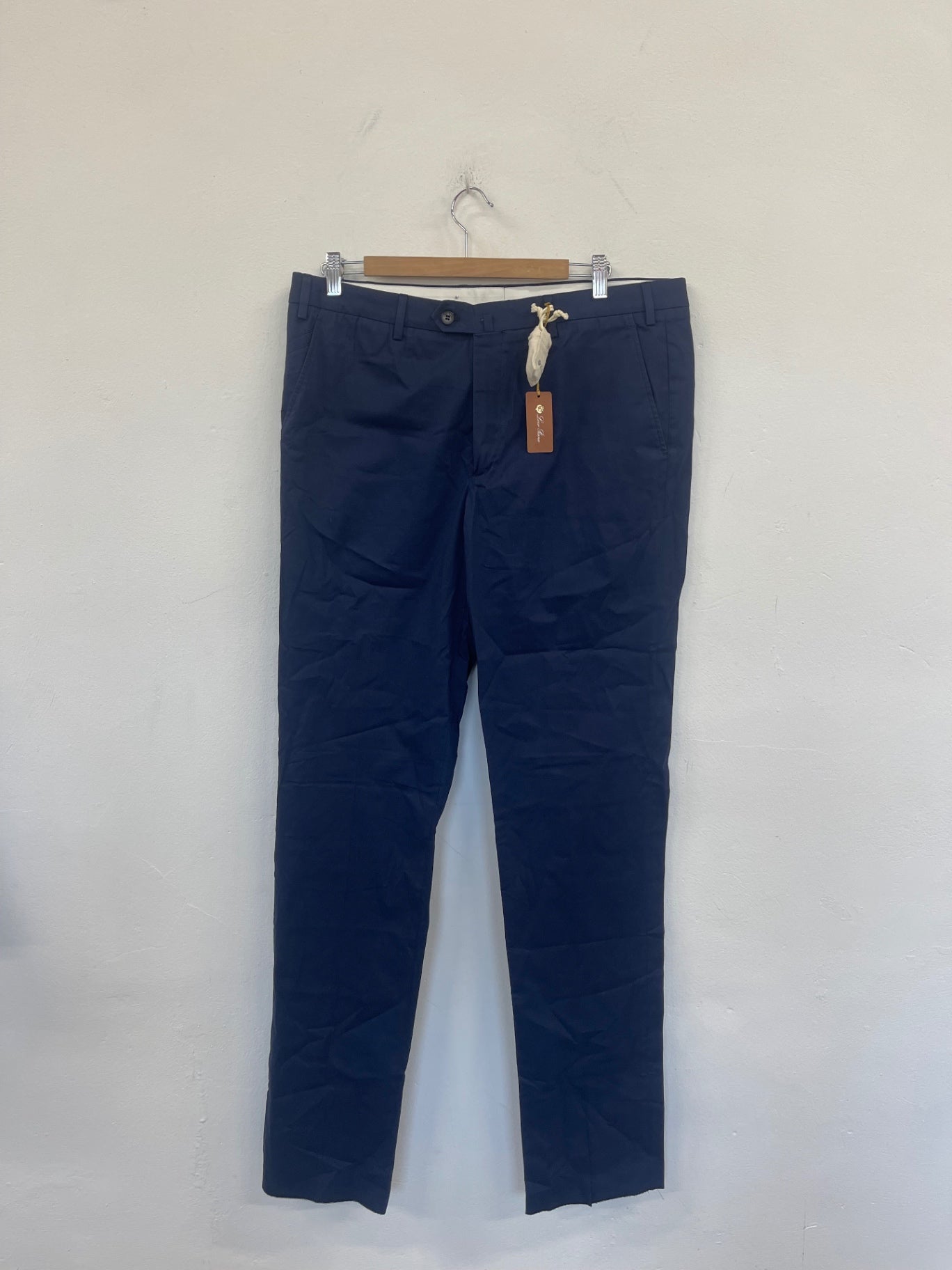 Stunning Navy Classic New Loro Piana Trousers W34" Navy Blue KK558