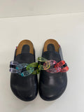 Stunning Kurt Geiger leather ozark rainbow chain slide clogs UK 7 SO560