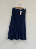 Stunning Ralph Lauren pleated midi Skirt UK10 Navy SO560