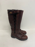Stunning Dublin pinnacle Mid calf lace up side boots UK 5 Brown leather KR559