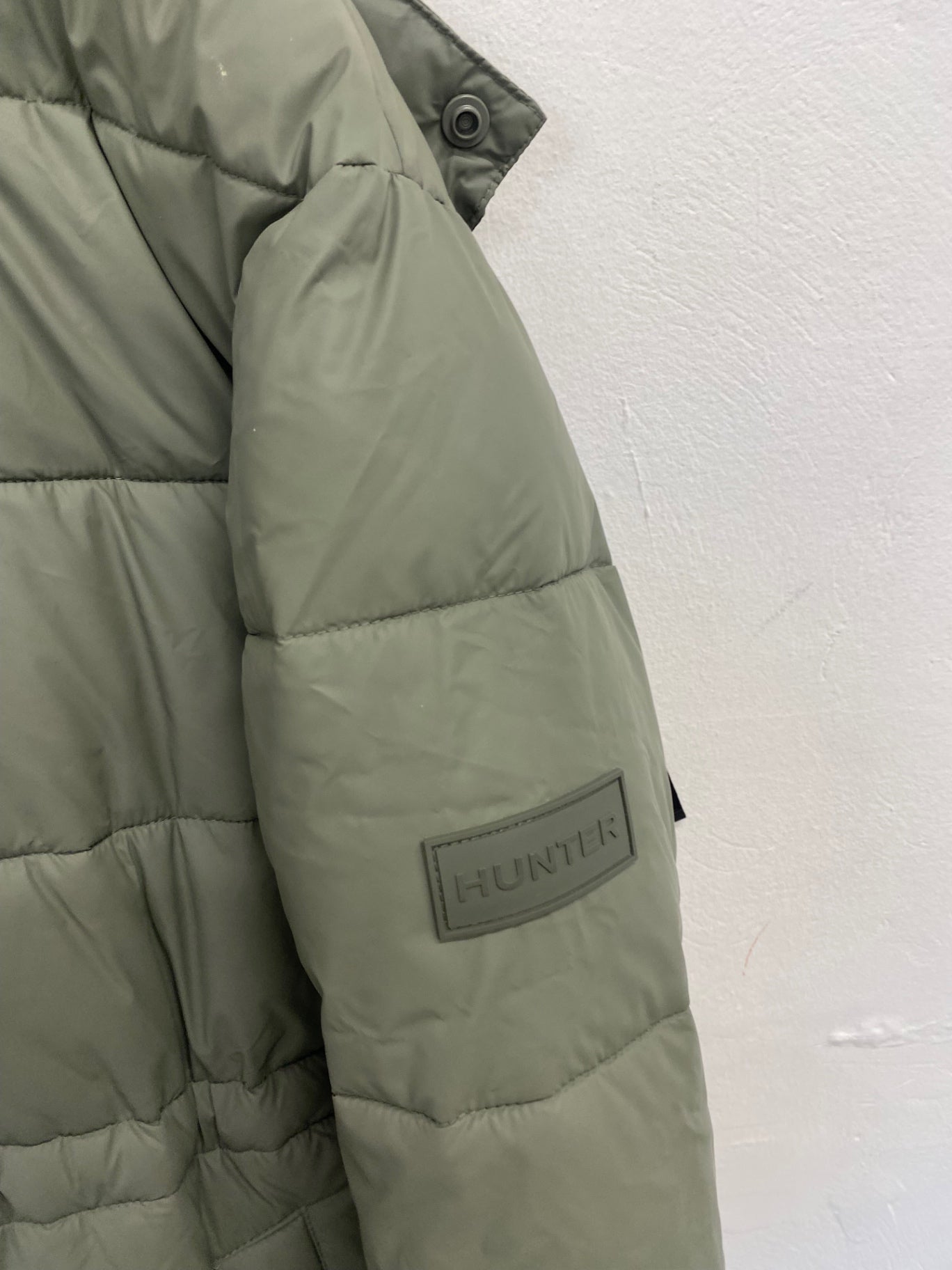 Stunning Hunter intrepid Puffer Jacket UK 8 khaki Green NB563
