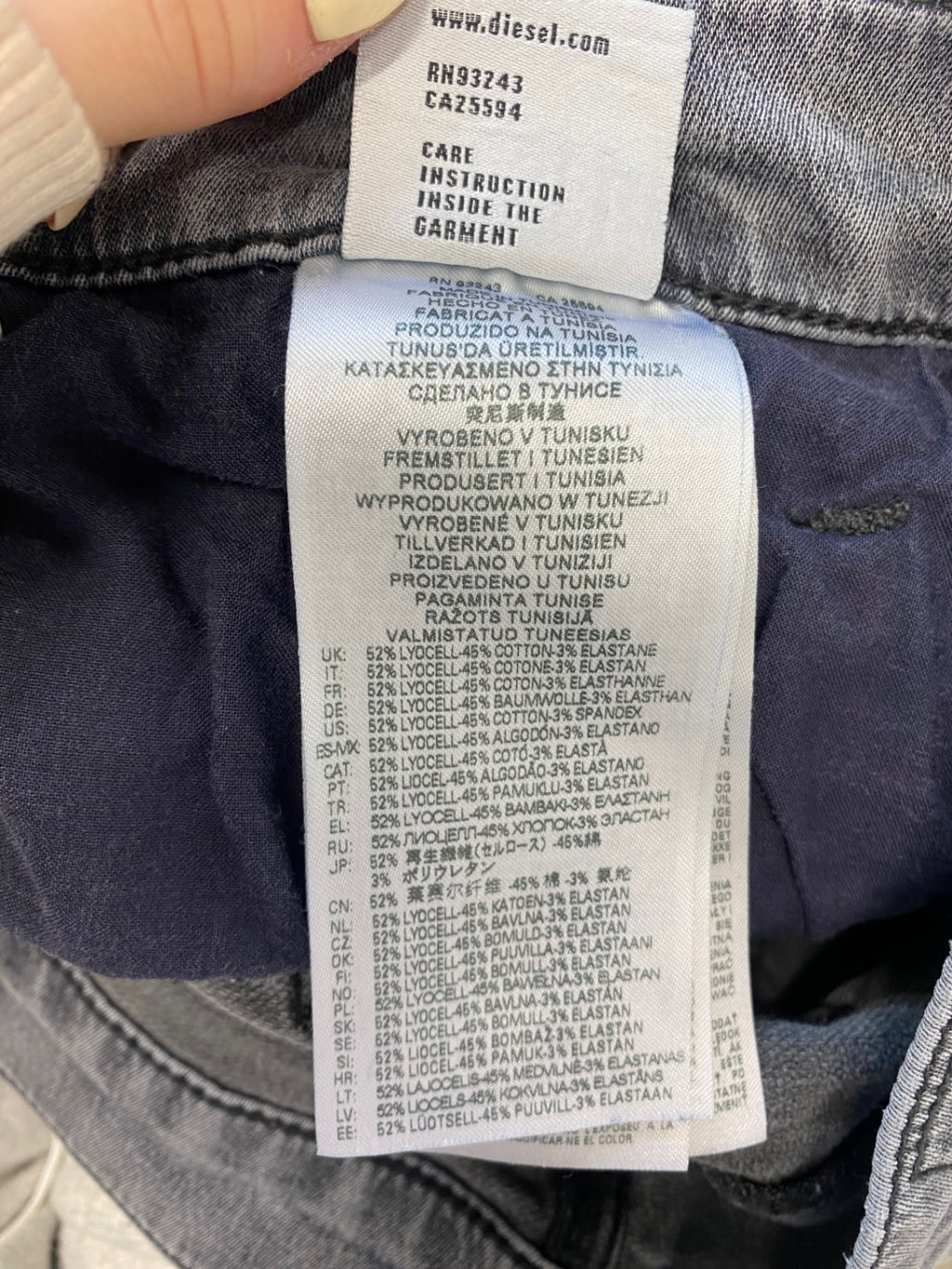 Classic men’s Diesel distressed Jeans W32" Grey NB563