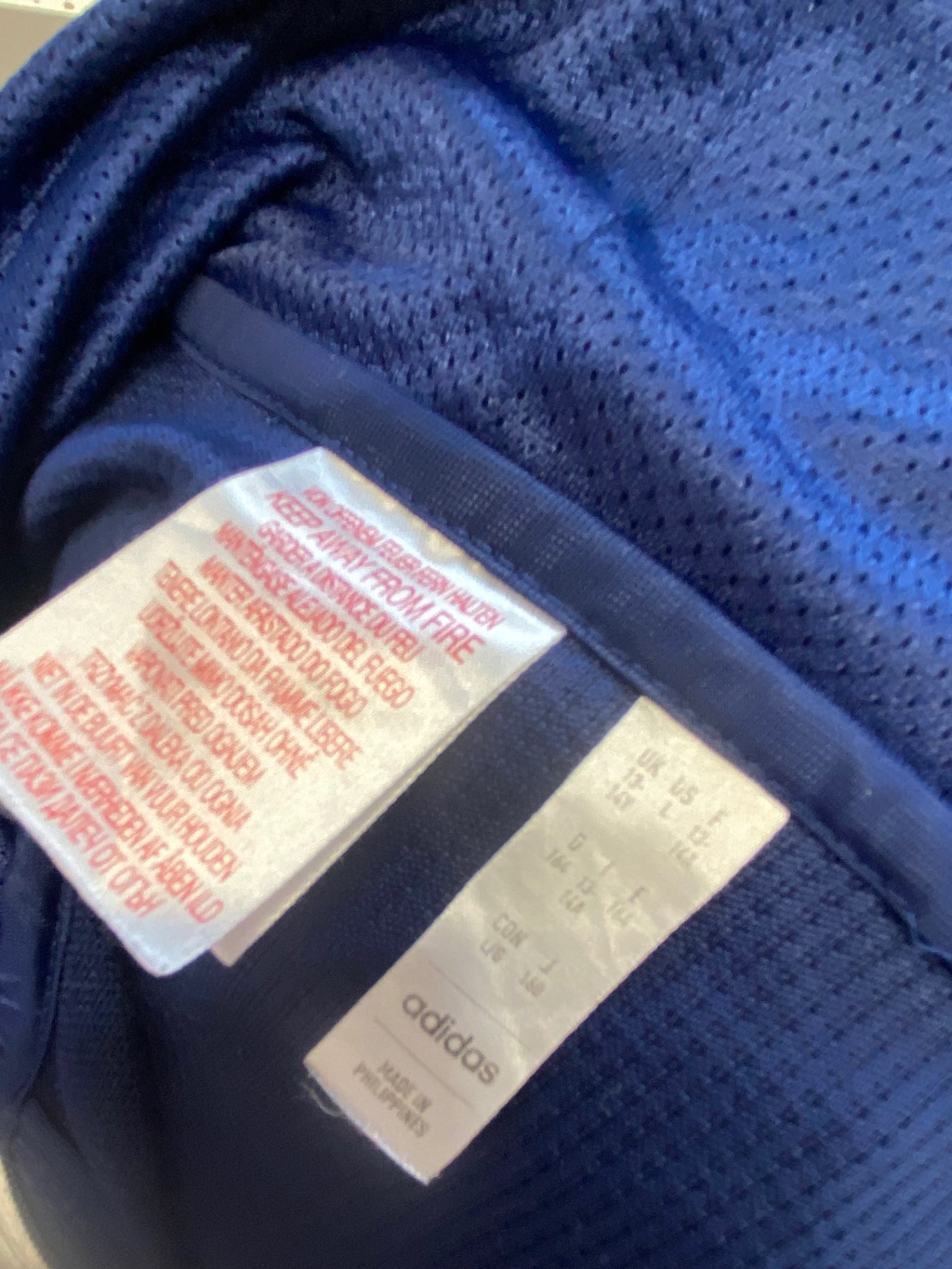 Classic boys Adidas Scotland training Zip through Hoodie Age 13-14 Navy NB563