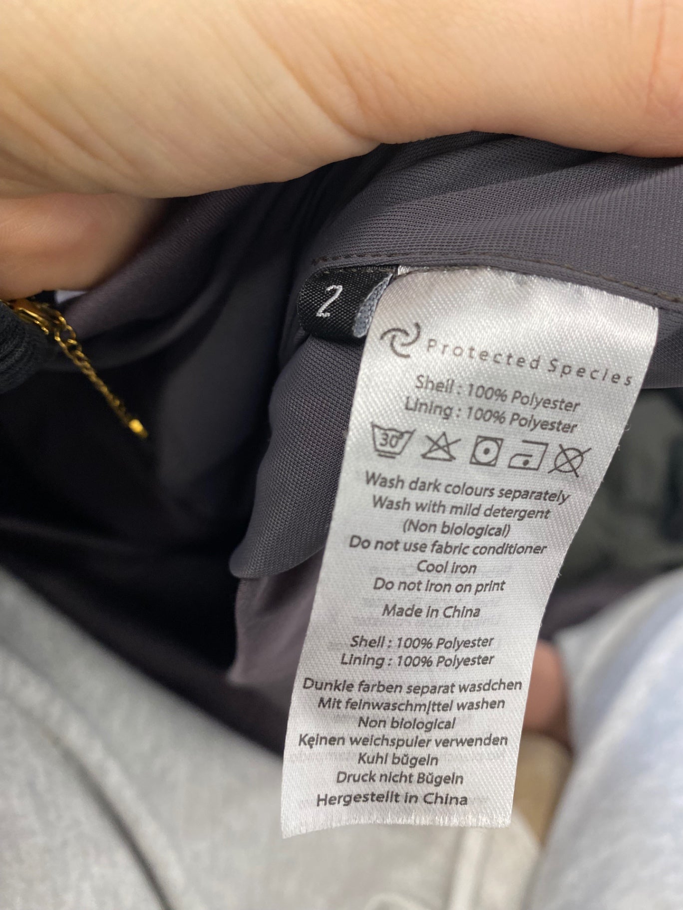 Stunning Protected Species Raincoat UK 8 Grey NB563