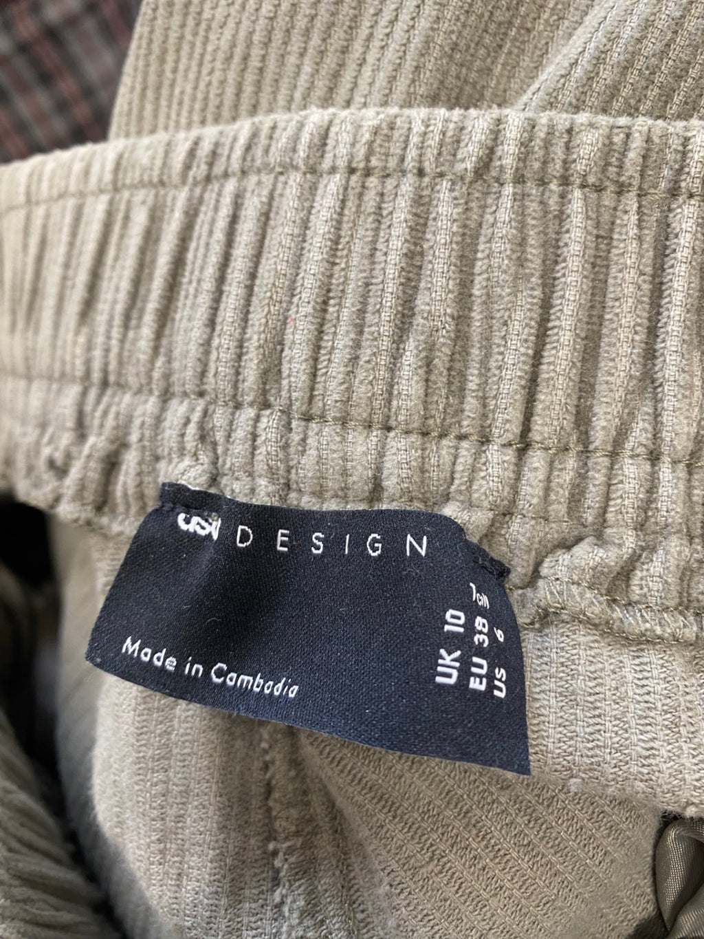 Stunning ASOS Wide leg trousers cord cargo Uk 10 Khaki AM564