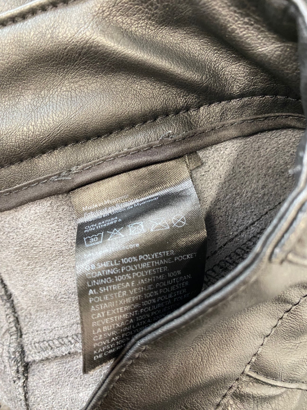 Stunning H&M Straight trousers UK 12 Black faux leather AM564