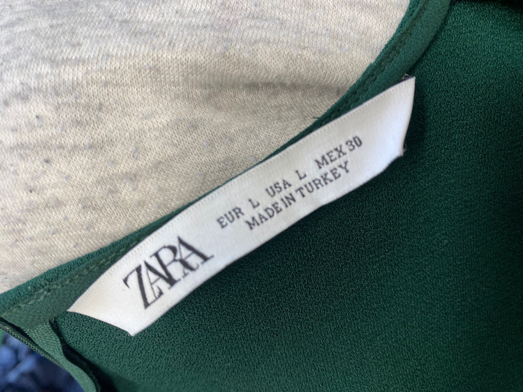 Stunning Zara Midi Dress UK 14 Dark Green pleated AM564