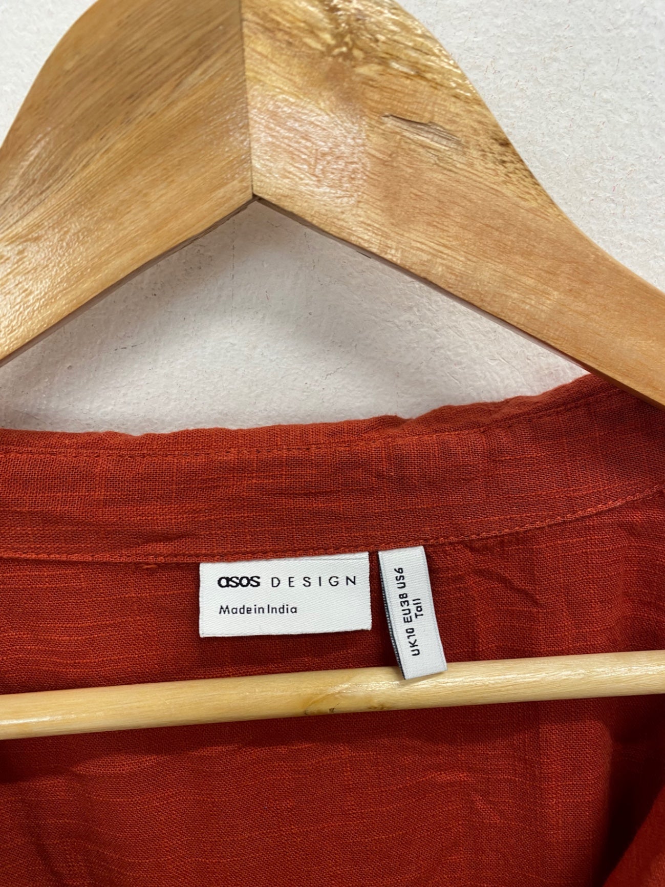 Stunning Asos Design Playsuit UK 10 Burnt Orange cotton AM564