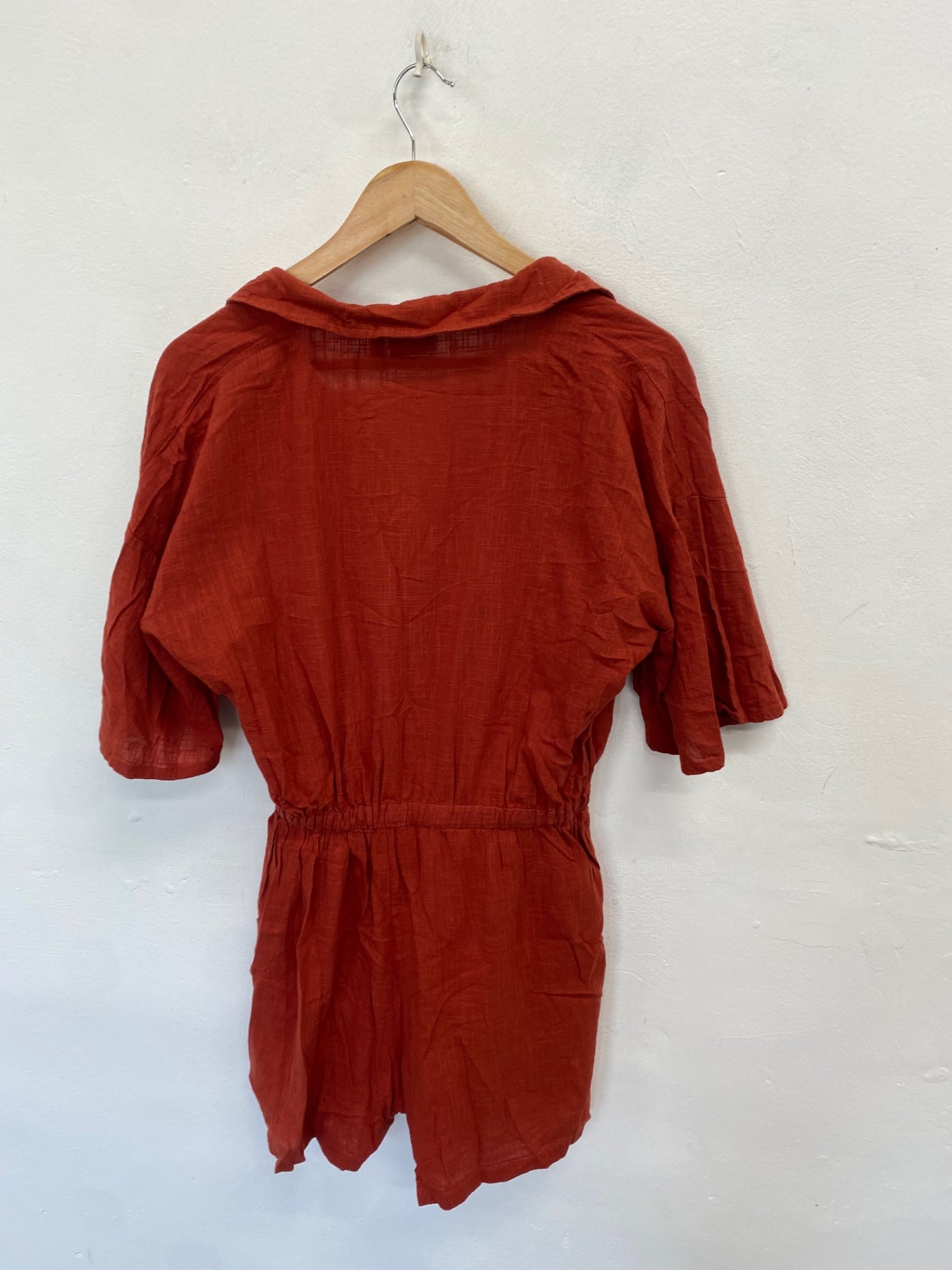 Stunning Asos Design Playsuit UK 10 Burnt Orange cotton AM564
