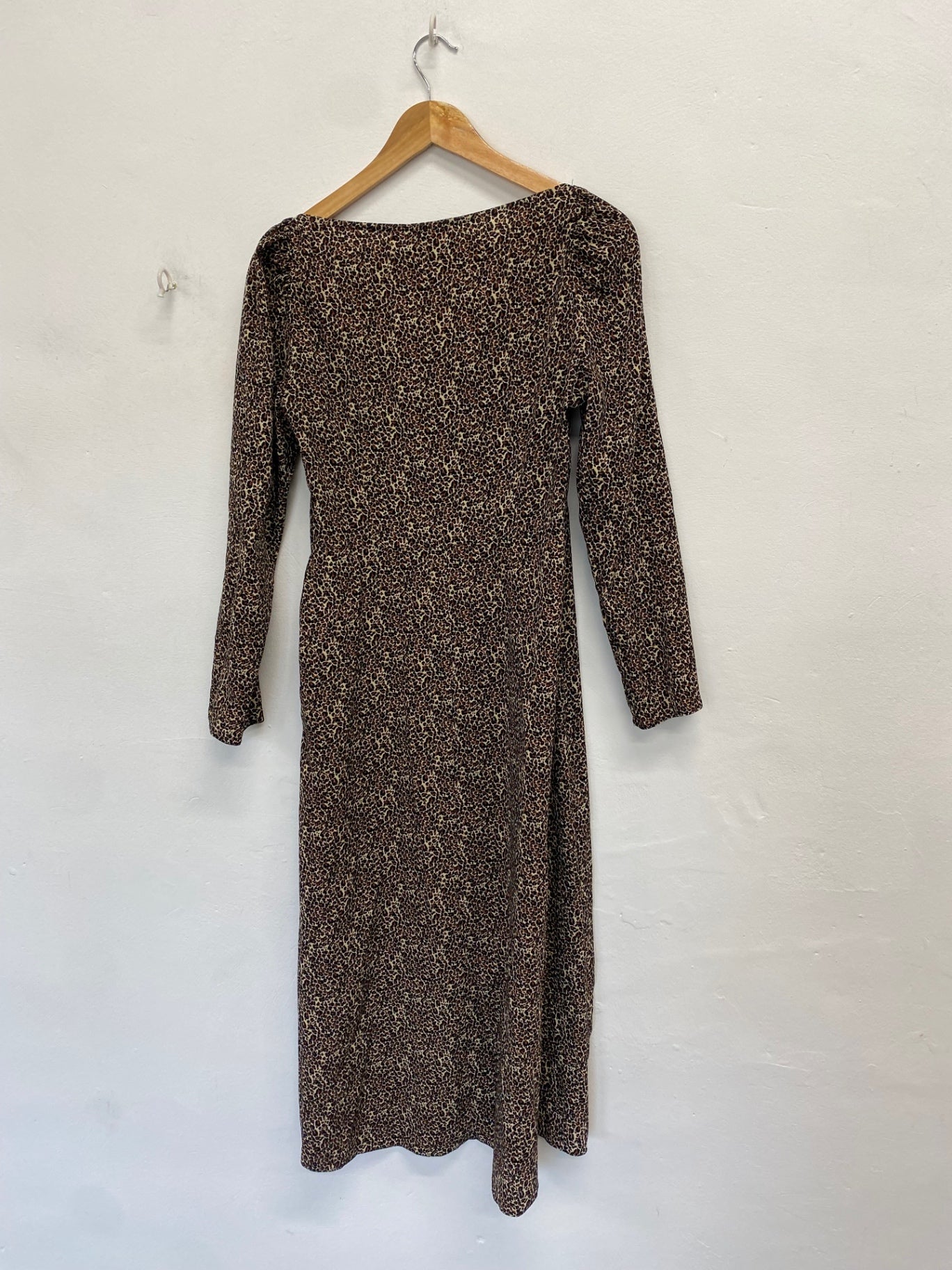 Stunning Asos Design Midi Dress UK 12 Leopard Print brown AM564