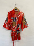 Stunning Juguemm Kimono Uk 10 Red floral ethnic CV565