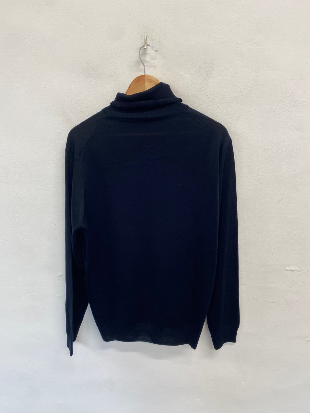 Classic Lorenzo Magni Turtleneck Jumper UK XXL Navy blue wool blend CW566