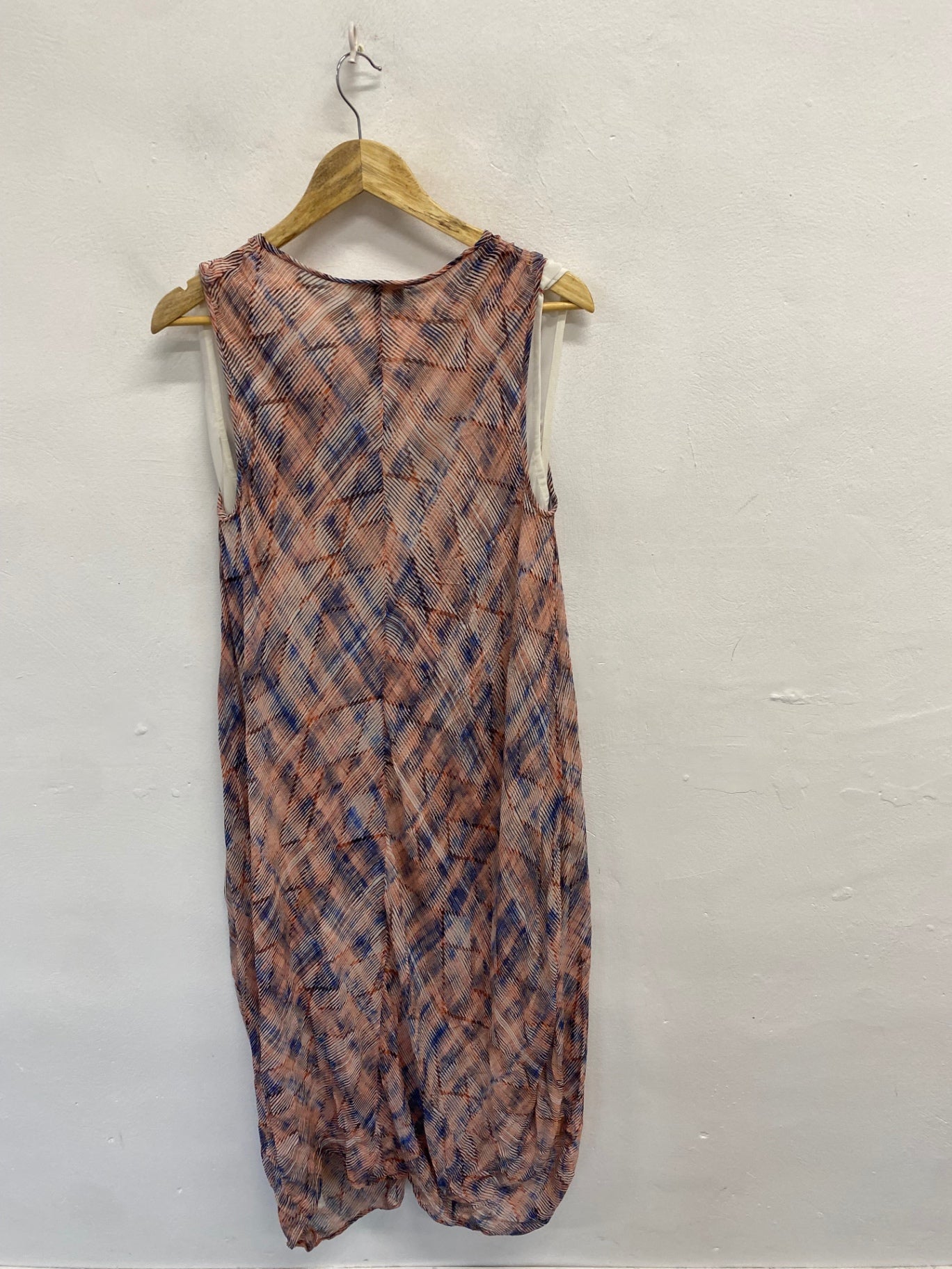 Stunning Sahara summer Maxi Dress UK 12 Blue orange checked SO560