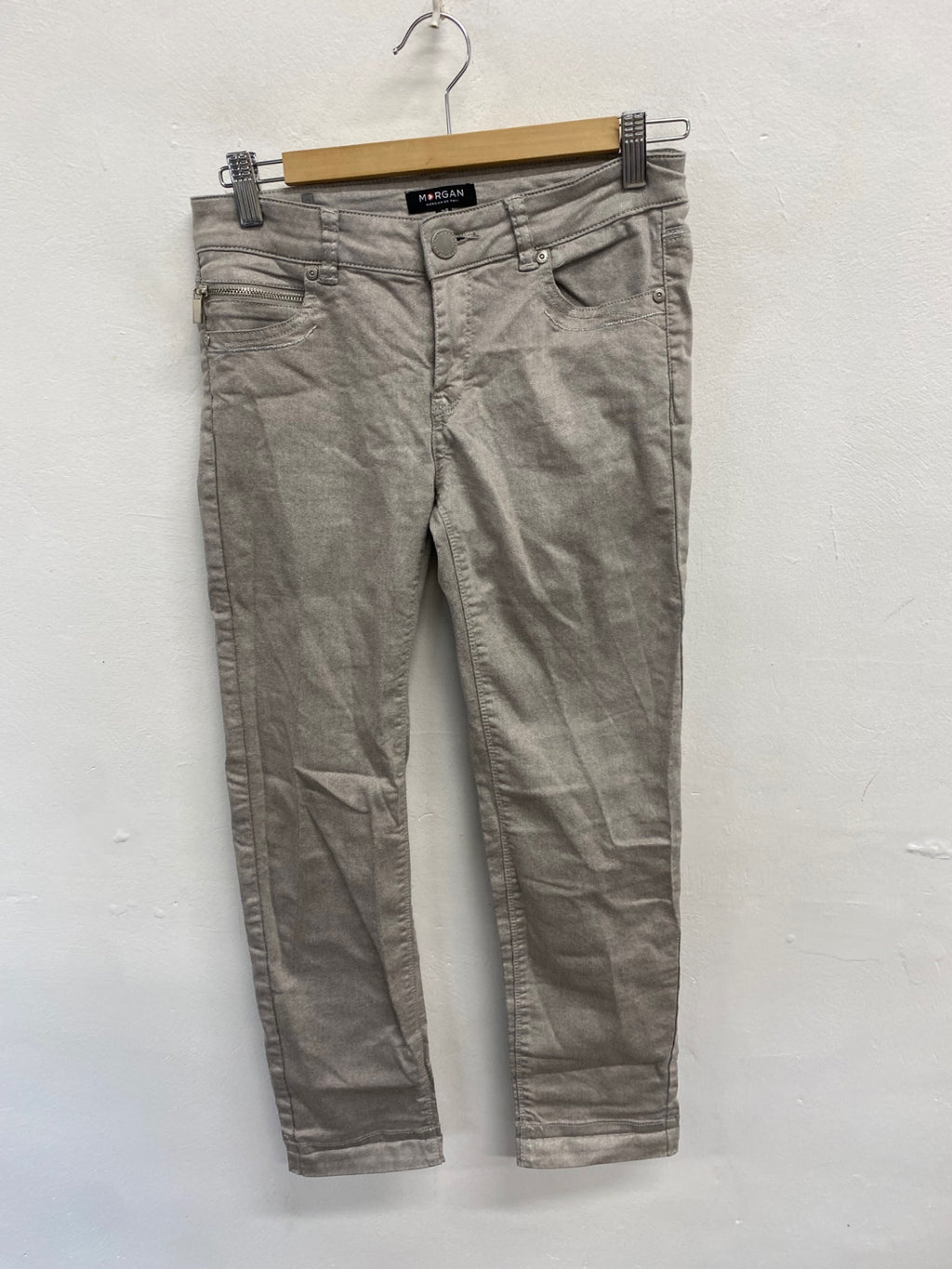 Stunning Morgan De Toi Skinny jeans UK 10 Grey silver stylish CV565