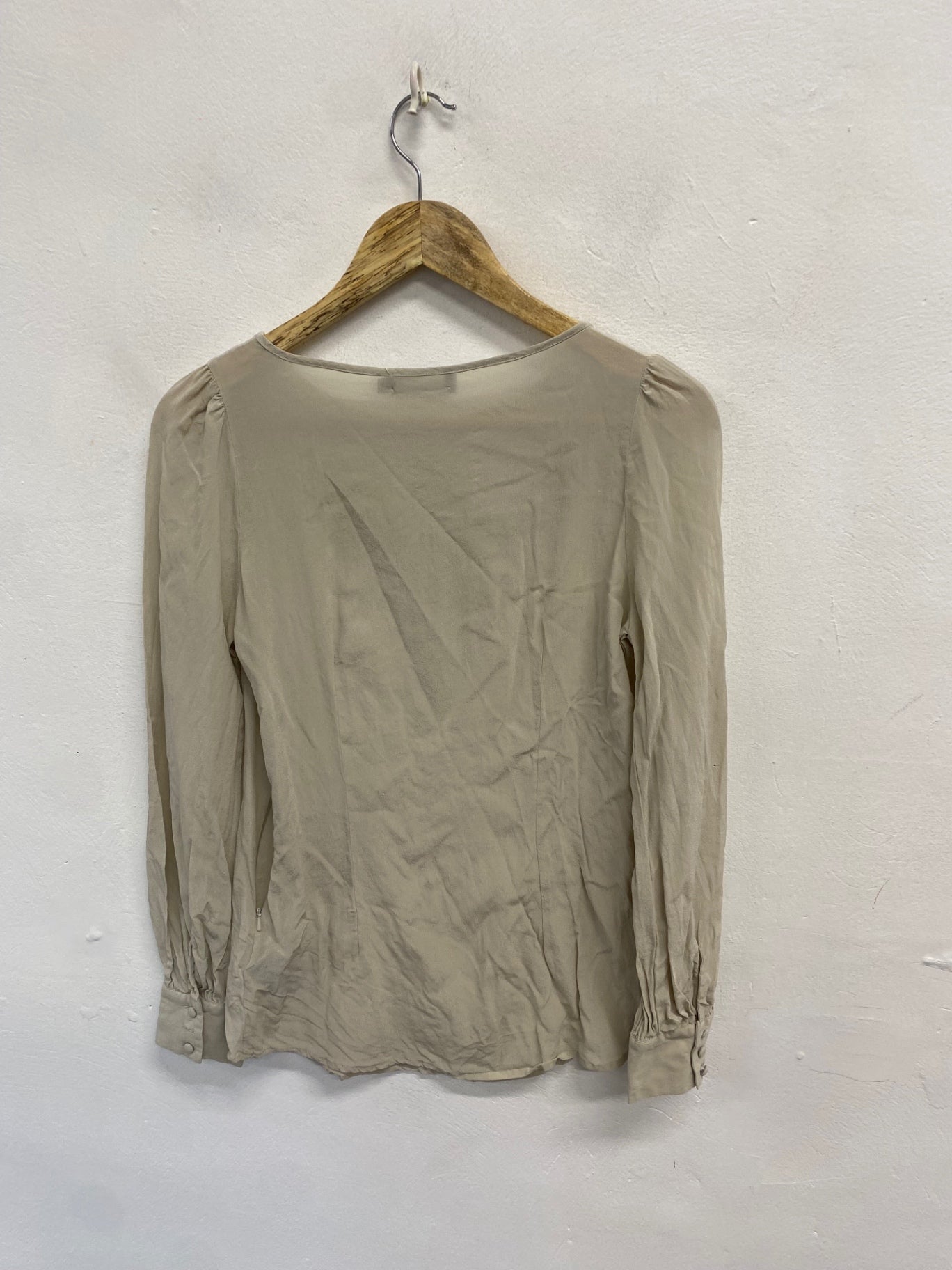 Stunning Mint Velvet Blouse UK 12 Beige silk lace SD553