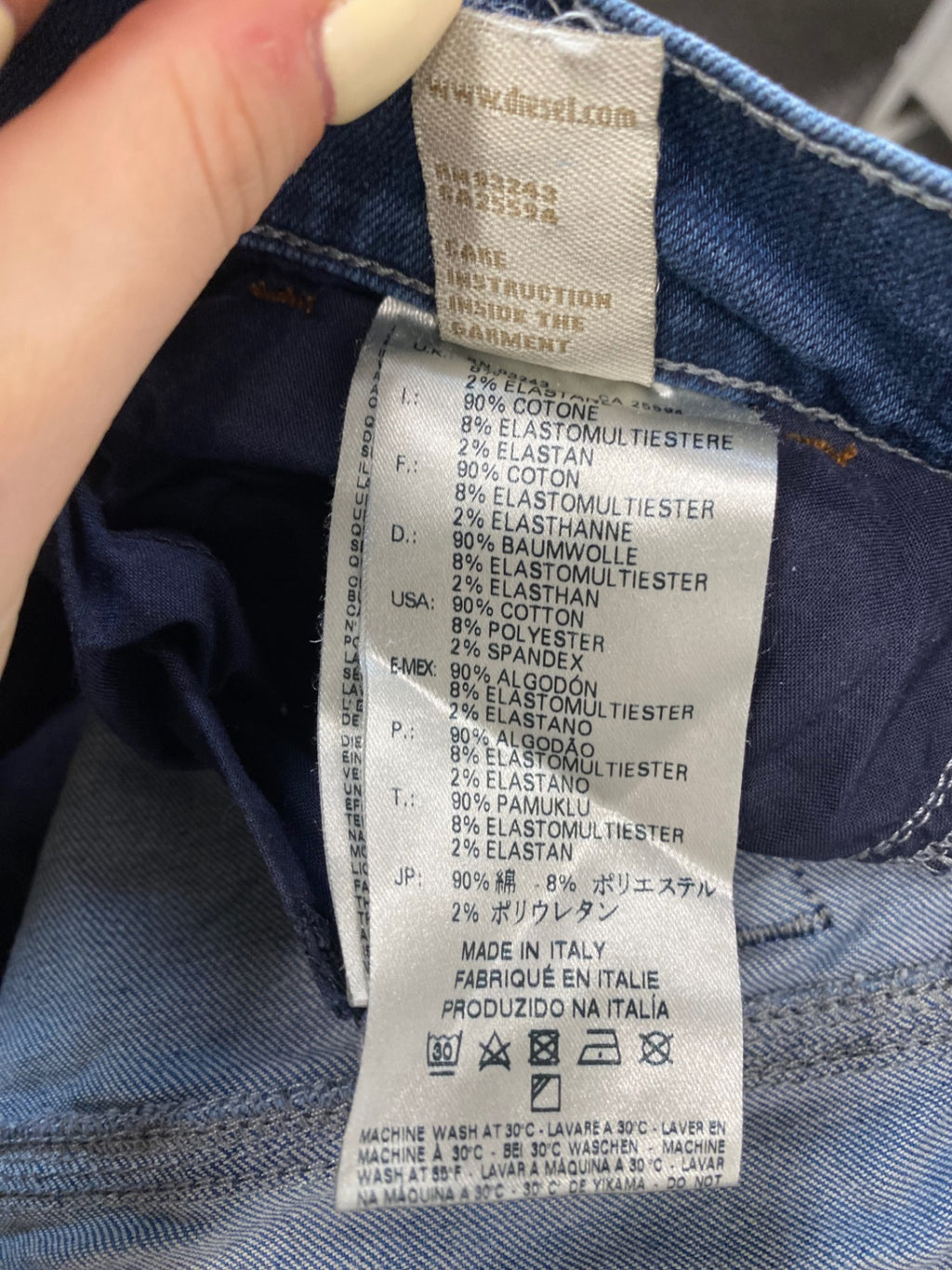 Stunning Diesel Skinny jeans y2k distressed W27” Blue CV565