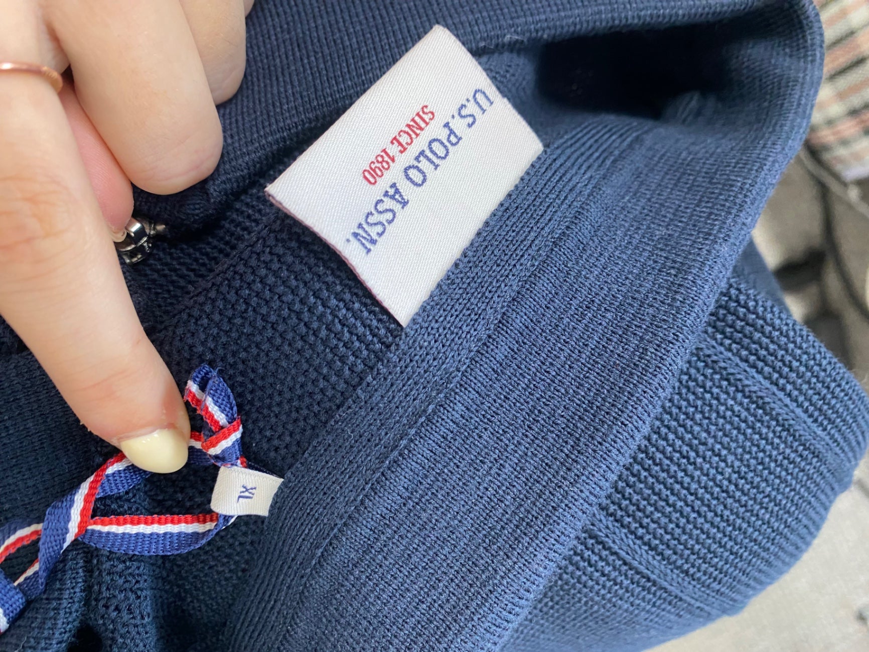 Classic U.S. Polo Assn Sweater UK XXL Navy ribbed CW556