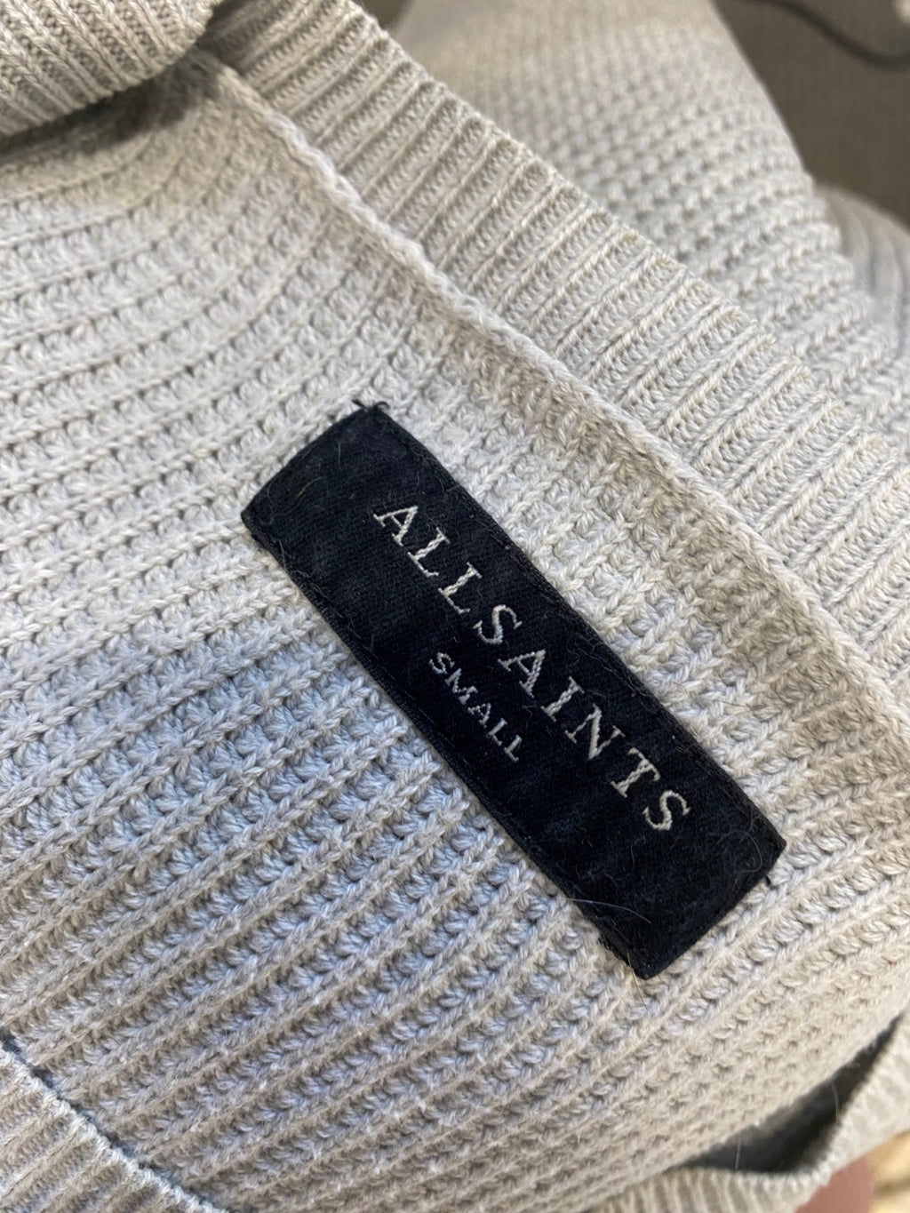 Classic men’s knitted AllSaints Sweater UK S Grey NB563