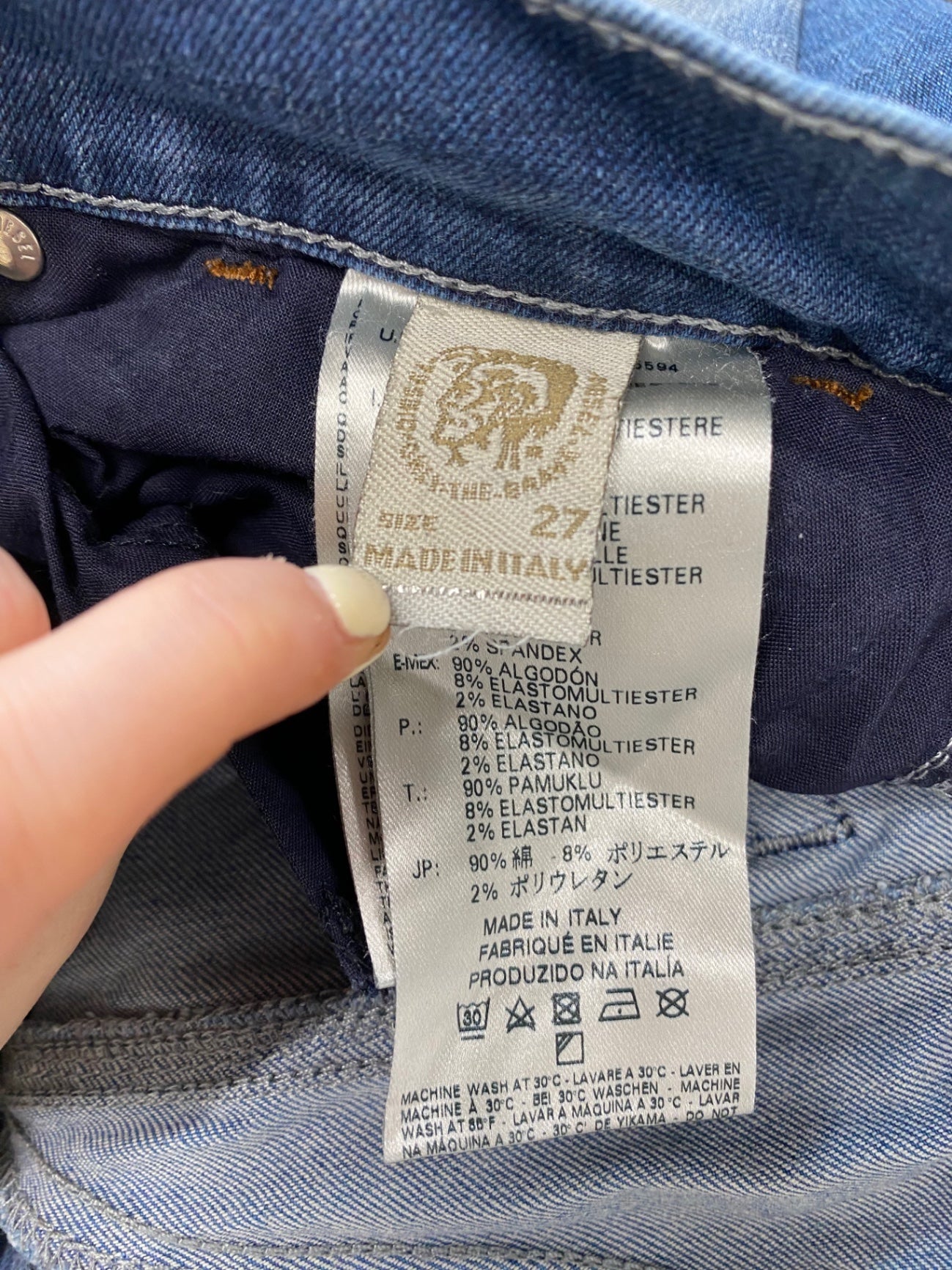 Stunning Diesel Skinny jeans y2k distressed W27” Blue CV565