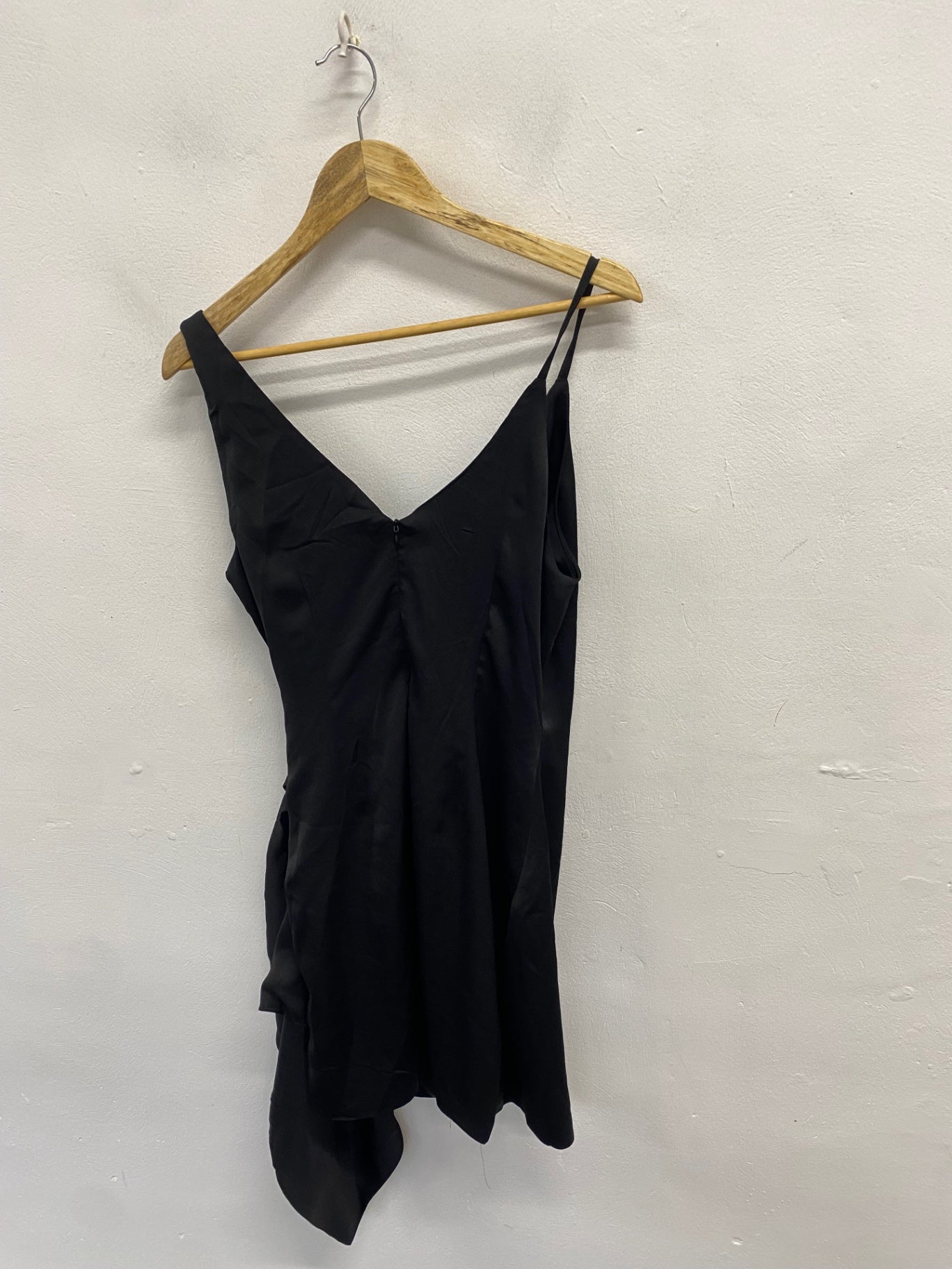 Stunning Runaway the label wrap ruched side Midi Dress UK 12 Black SD553