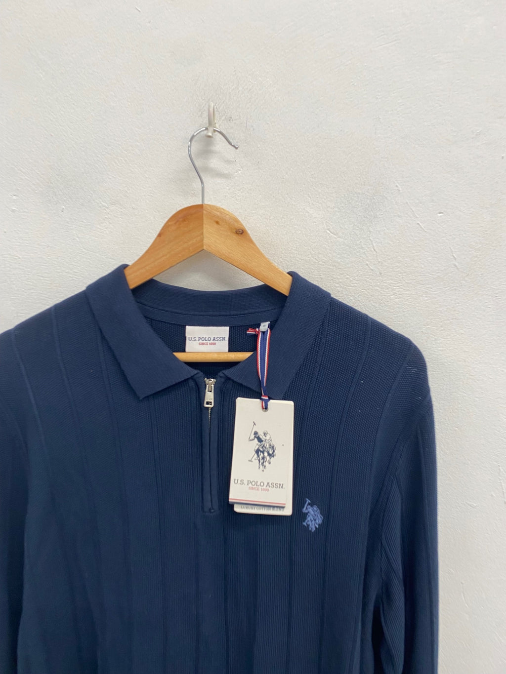 Classic U.S. Polo Assn Sweater UK XXL Navy ribbed CW556