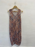 Stunning Sahara summer Maxi Dress UK 12 Blue orange checked SO560