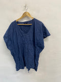 Stunning Ralph Lauren Blouse Uk 10 Navy blue broderie y2k CV565