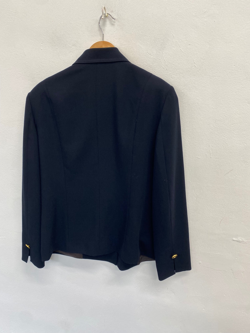 Stunning fink vintage blazer UK 16 Navy blue gold CW566