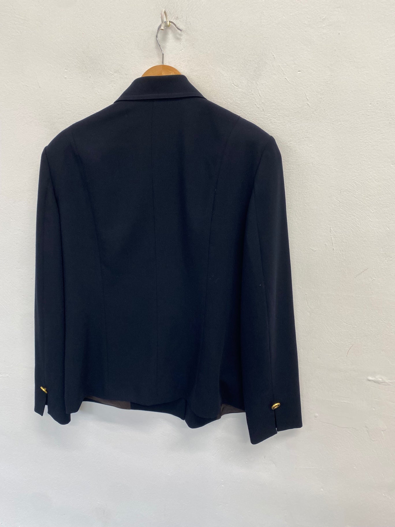 Stunning fink vintage blazer UK 16 Navy blue gold CW566