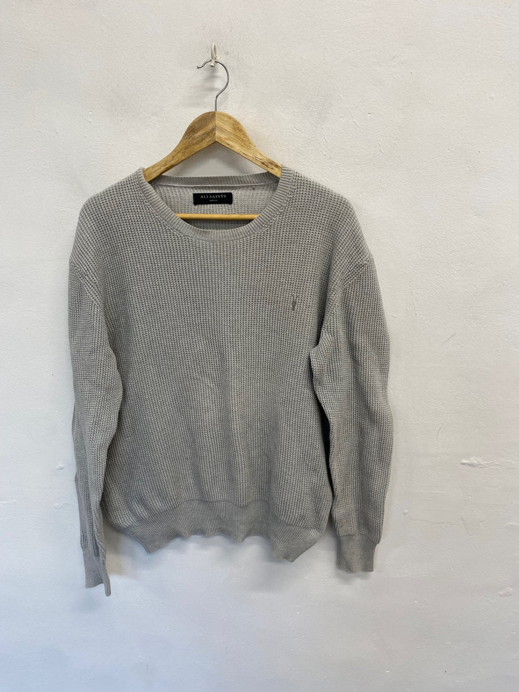 Classic men’s knitted AllSaints Sweater UK S Grey NB563
