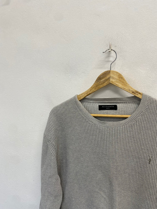 Classic men’s knitted AllSaints Sweater UK S Grey NB563