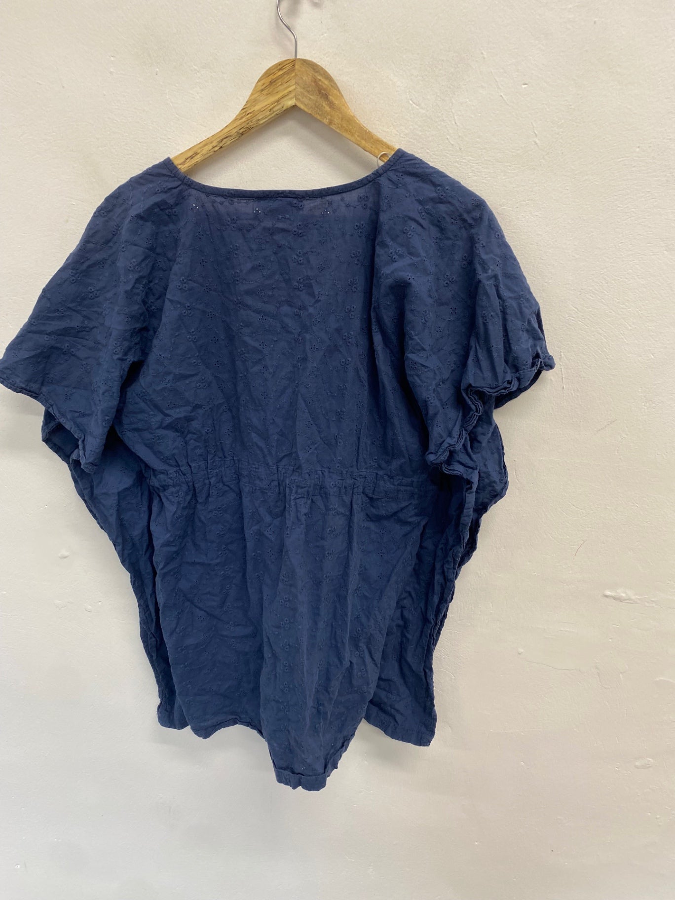 Stunning Ralph Lauren Blouse Uk 10 Navy blue broderie y2k CV565