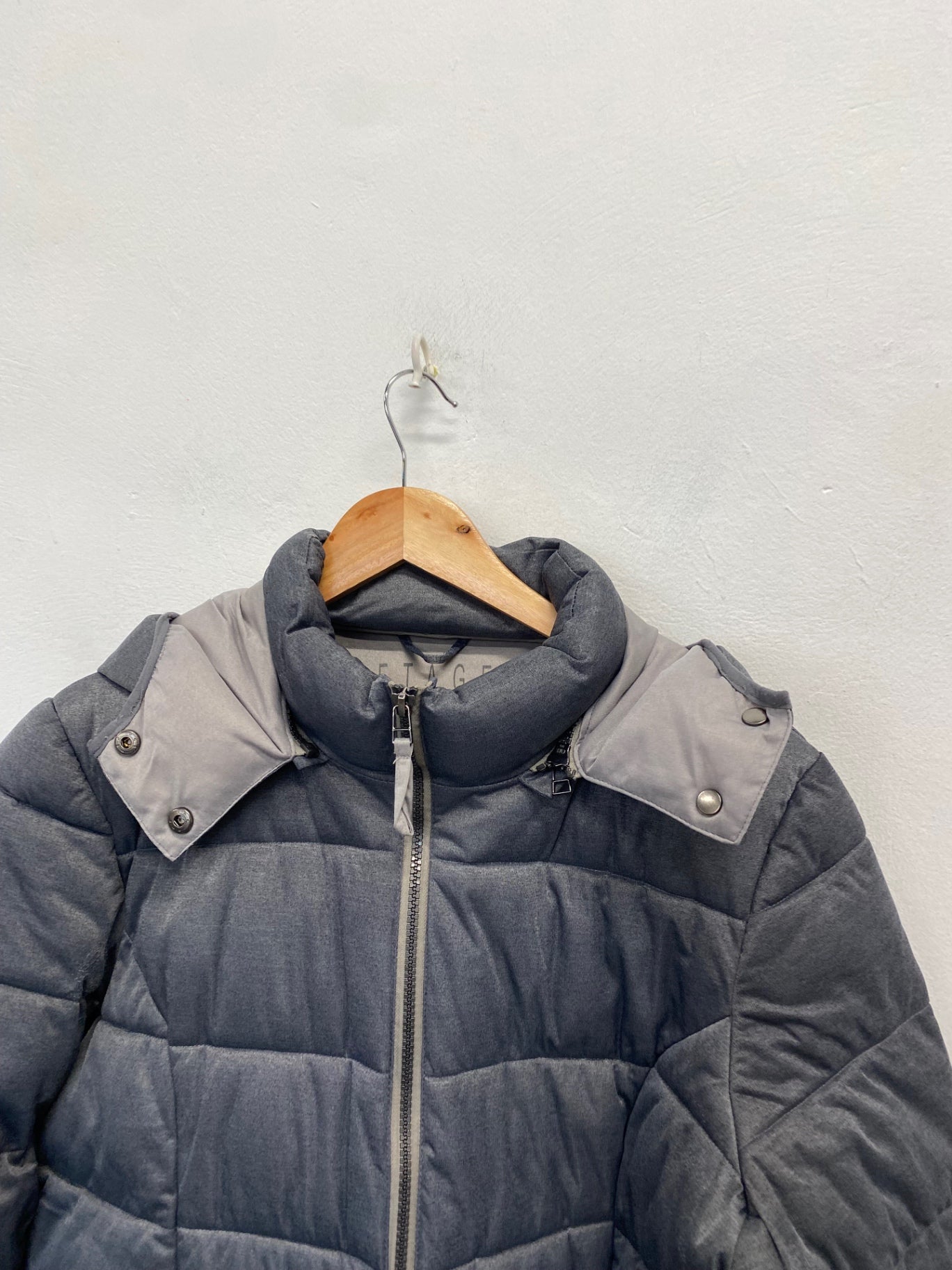Stunning Etage Puffer Jacket UK 16 Grey danish CW566