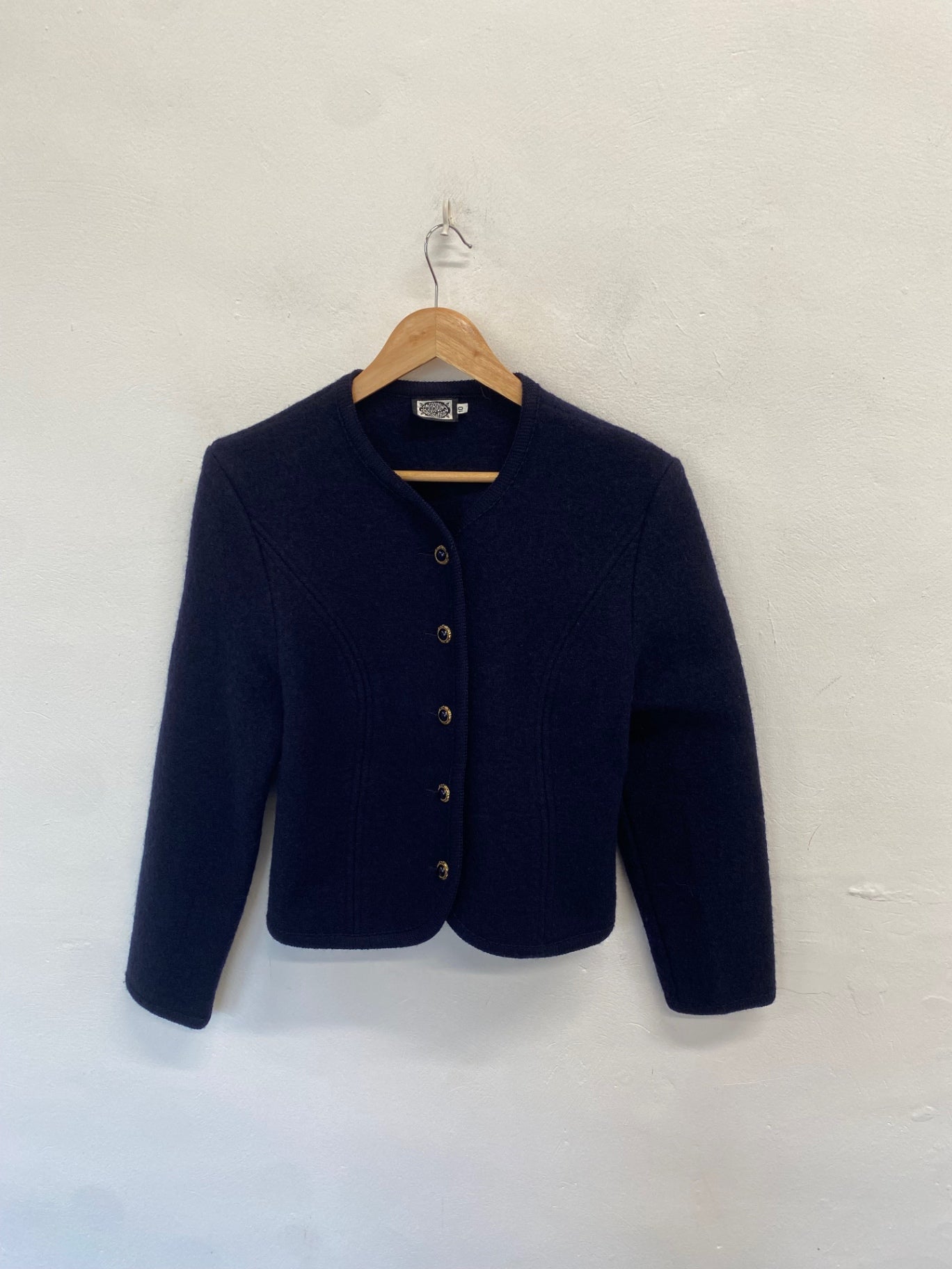 Stunning Marion Donaldson wool Jacket Uk 10 Navy blue CW566