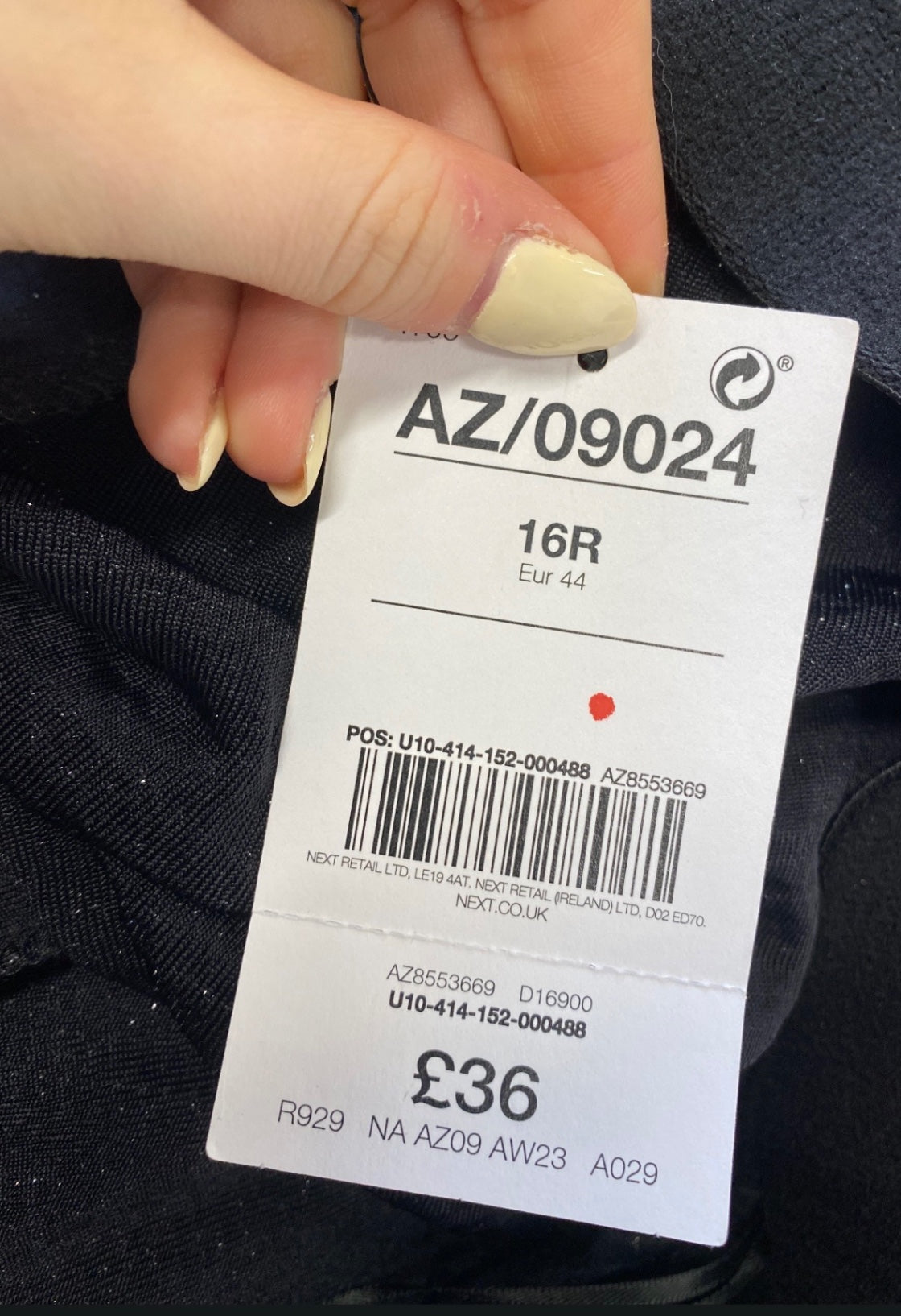 Stunning Next Leggings UK 16 Black and Silver animal print CW566