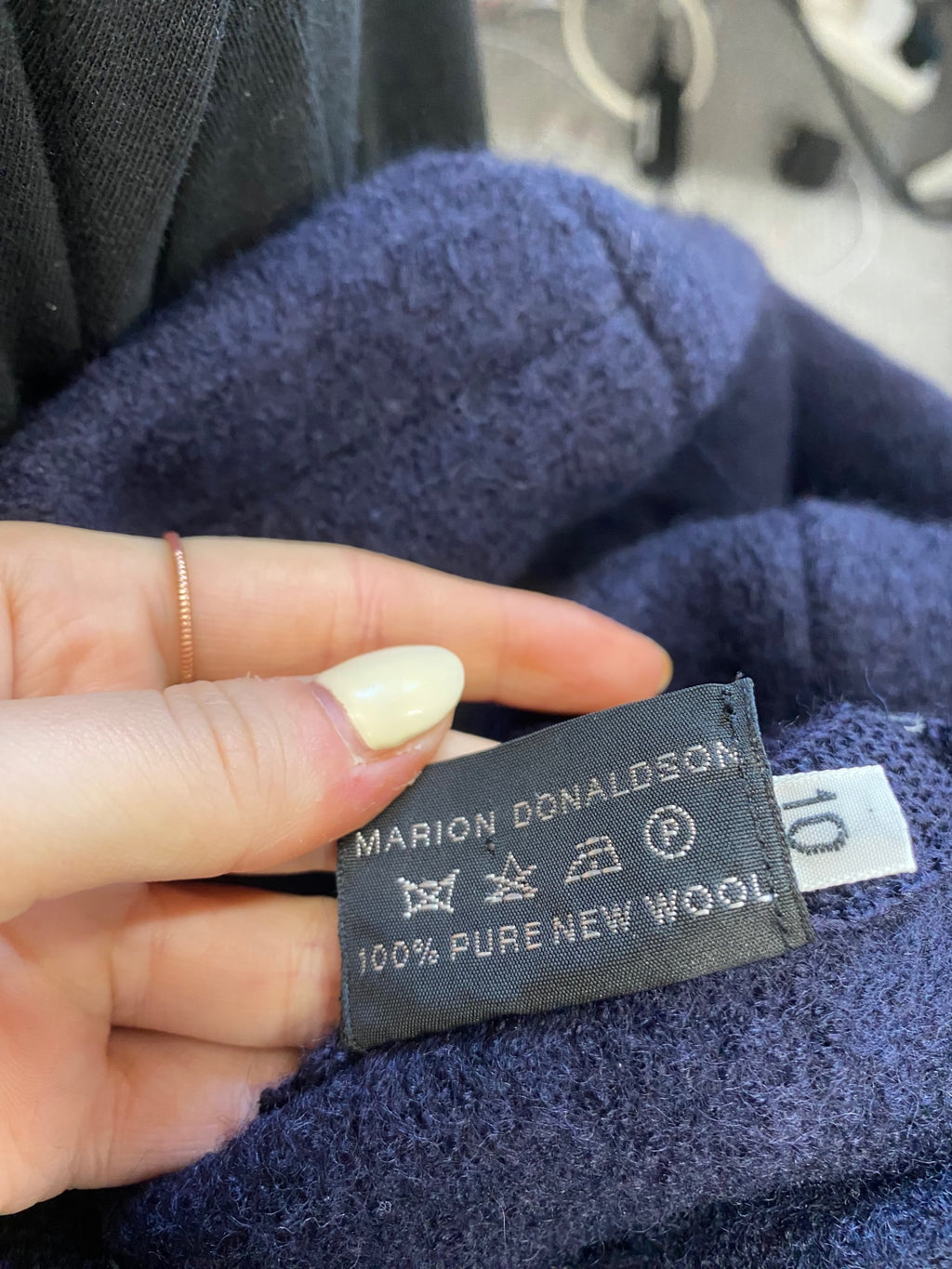 Stunning Marion Donaldson wool Jacket Uk 10 Navy blue CW566