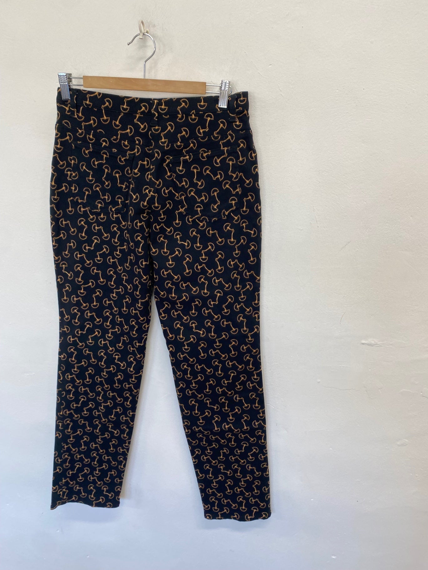 Stunning Artigiano Straight jeans UK 14 Black pattern CW566