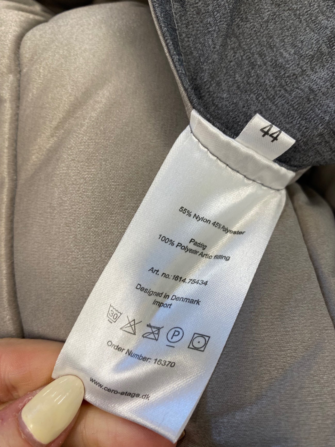 Stunning Etage Puffer Jacket UK 16 Grey danish CW566