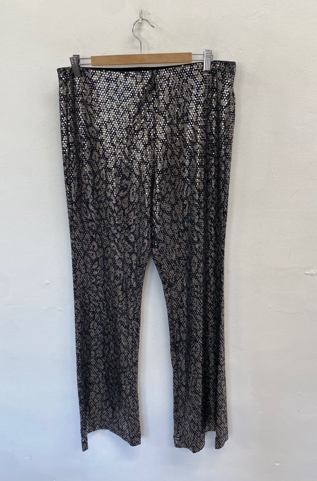 Stunning Next Leggings UK 16 Black and Silver animal print CW566
