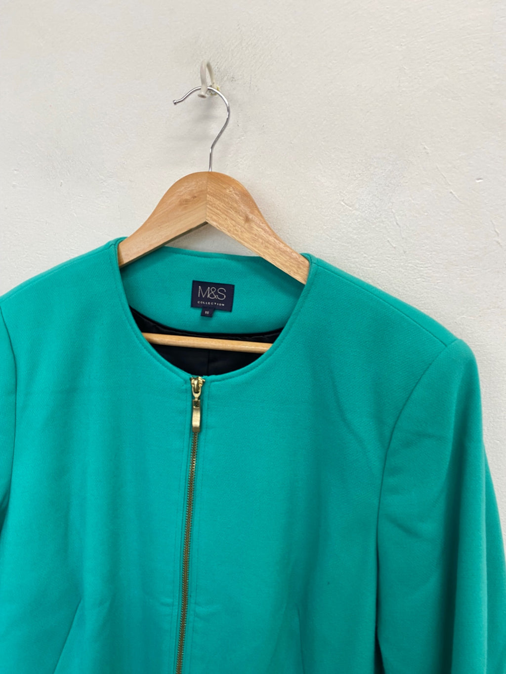 Stunning Marks & Spencer Longline jacket UK 16 Turquoise vibrant CW566