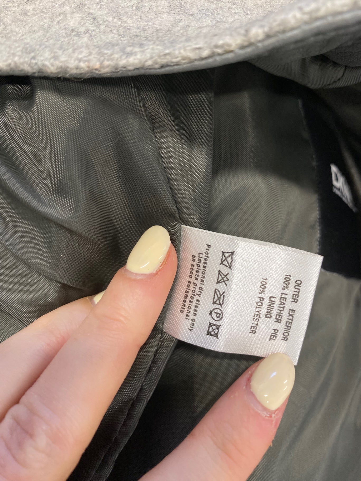 Stunning DKNY leather Biker Jacket UK 10-12 Grey CW566