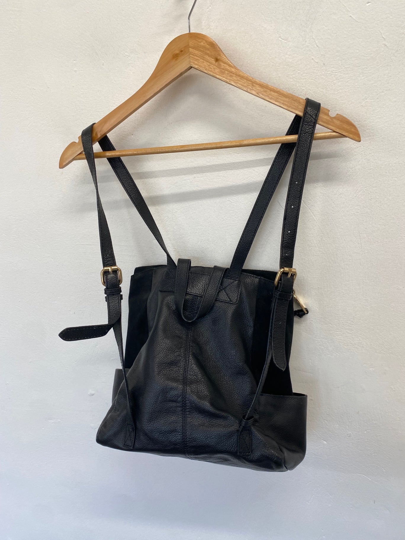 Stunning Accessorize leather Backpack One size Black CW566
