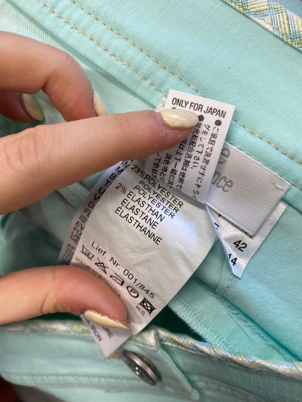 Stunning Ae elegance paris Cropped trousers UK 14 Mint Green CW566