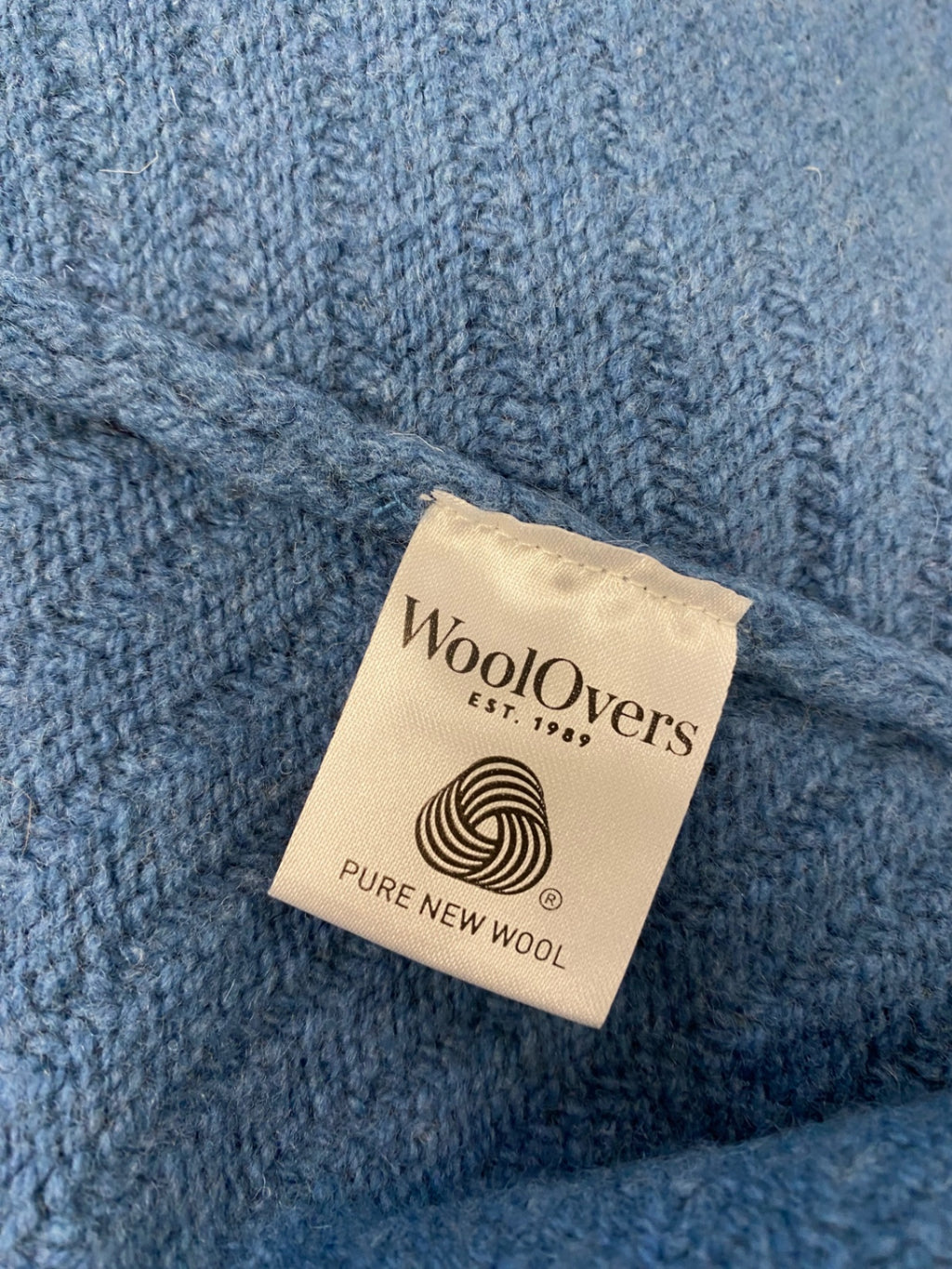 Stunning WoolOver's Cardigan UK 10 Blue lambswool CW566